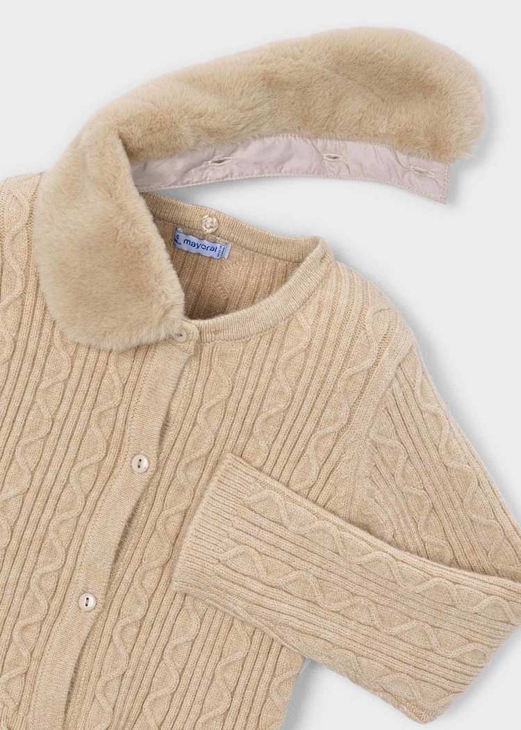 Girls' Floral Knit Cardigan