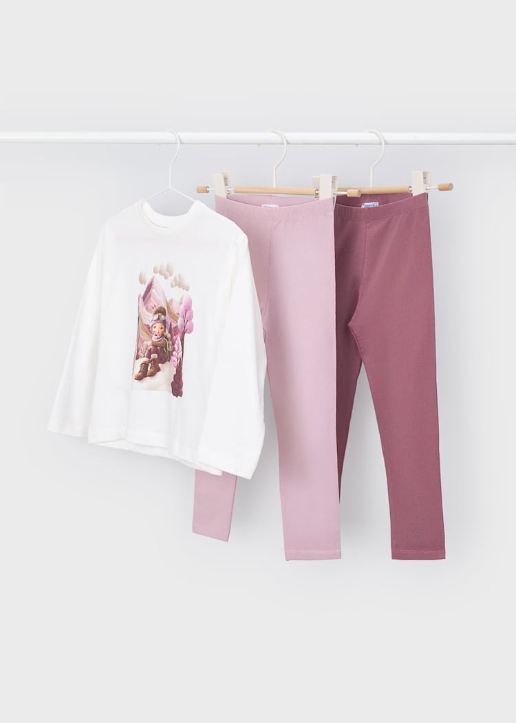 Girls' Cotton Floral Printed Top & Trousers Set