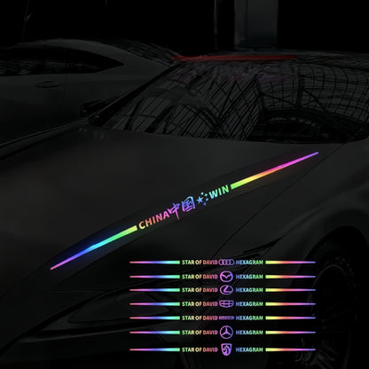Bunte Auto-Logo-Aufkleber, farbwechselnde Laser-Reflex-Autoaufkleber, personalisierte A-Säulen-, Autotür- und Motorhaubenaufkleber.