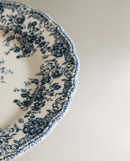 FLORAL EARTHENWARE DINNER PLATE