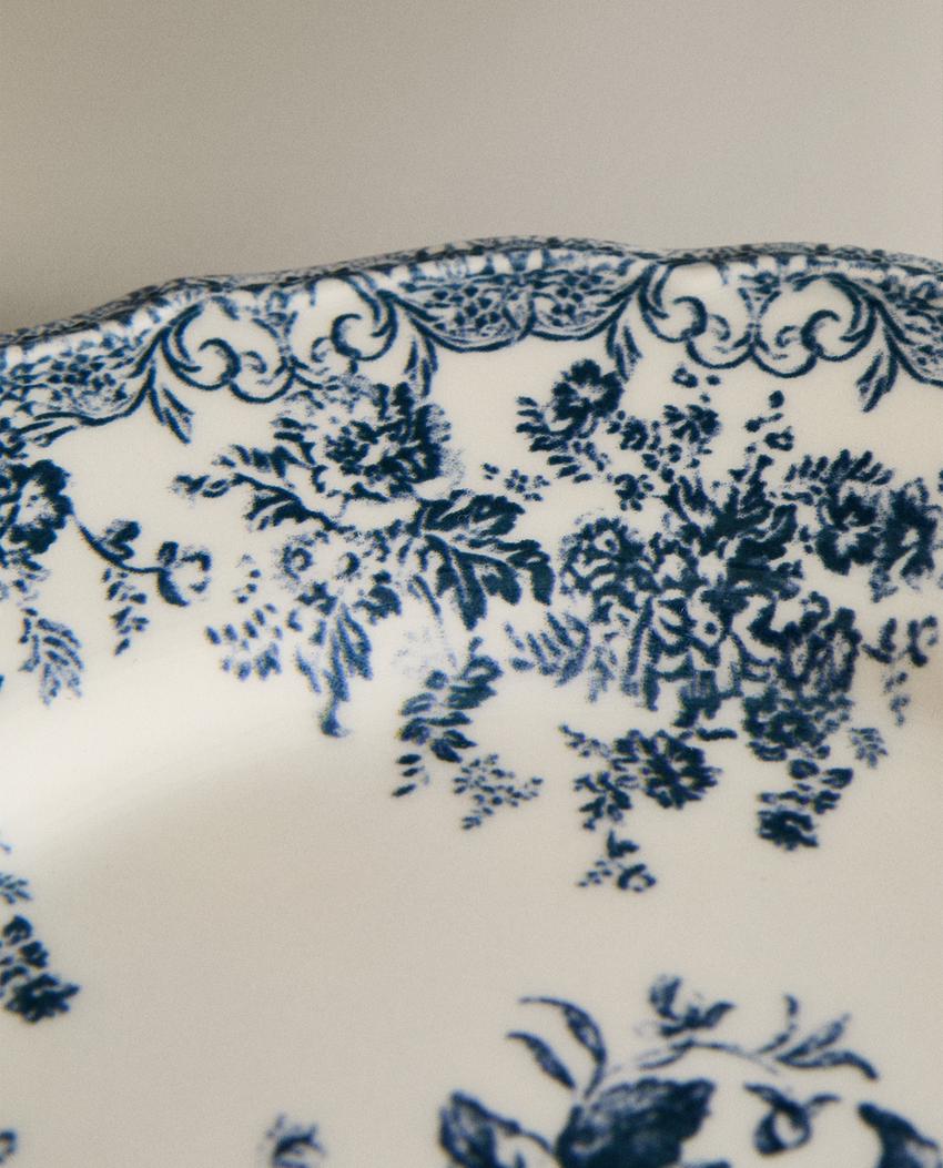 FLORAL EARTHENWARE DINNER PLATE