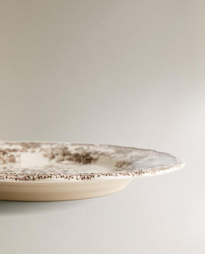 FLORAL EARTHENWARE DINNER PLATE