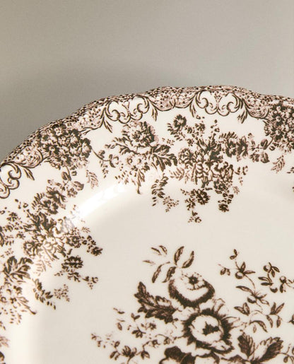 FLORAL EARTHENWARE DINNER PLATE
