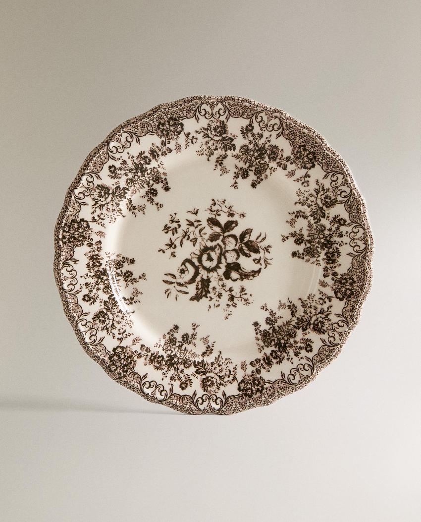 FLORAL EARTHENWARE DINNER PLATE