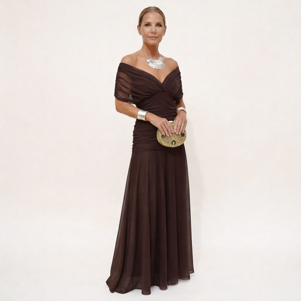 Victoria - Long Floral V-Neck Dress
