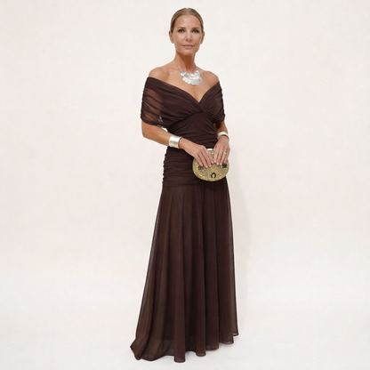 Victoria - Long Floral V-Neck Dress