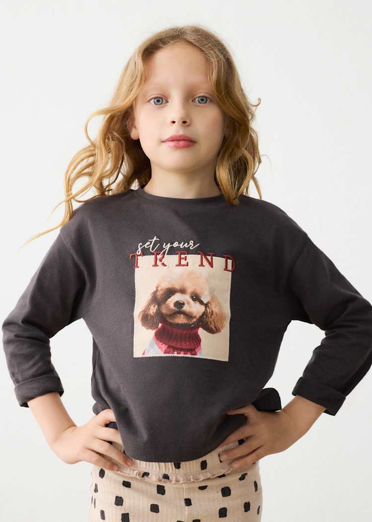 Girls' Cotton Floral Printed T-Shirt