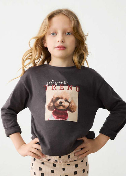 Girls' Cotton Floral Printed T-Shirt