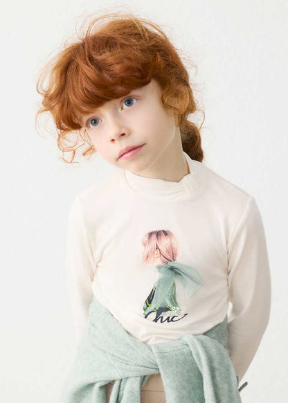 Girls' Cotton Floral Printed T-Shirt