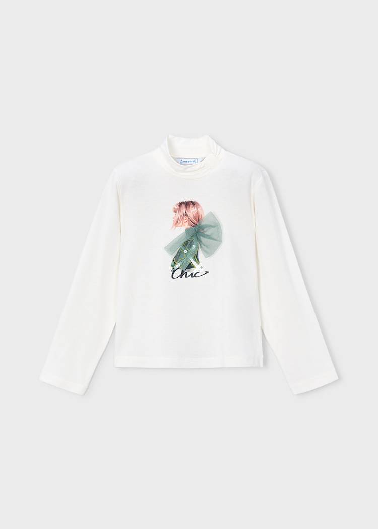 Girls' Cotton Floral Printed T-Shirt