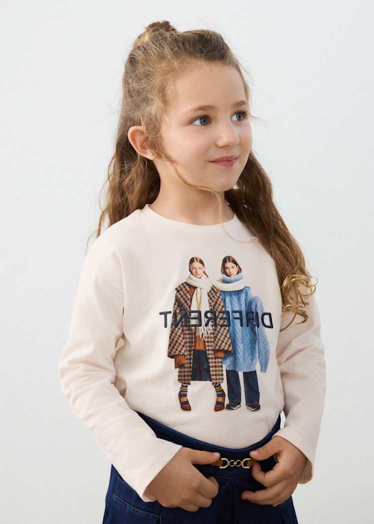 Girls' Cotton Floral Printed T-Shirt