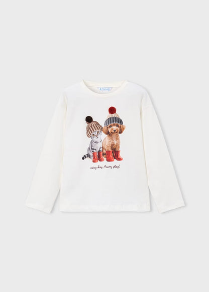 Girls' Cotton Floral Printed T-Shirt