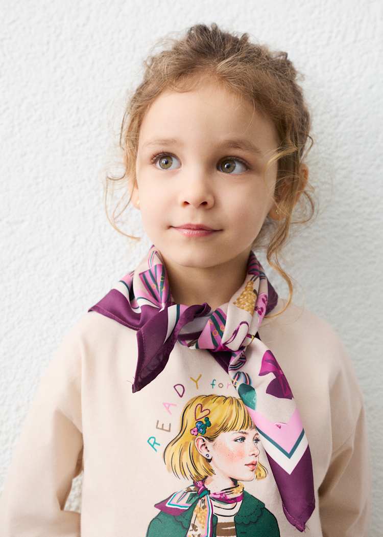 Girls' Cotton Floral Printed T-Shirt