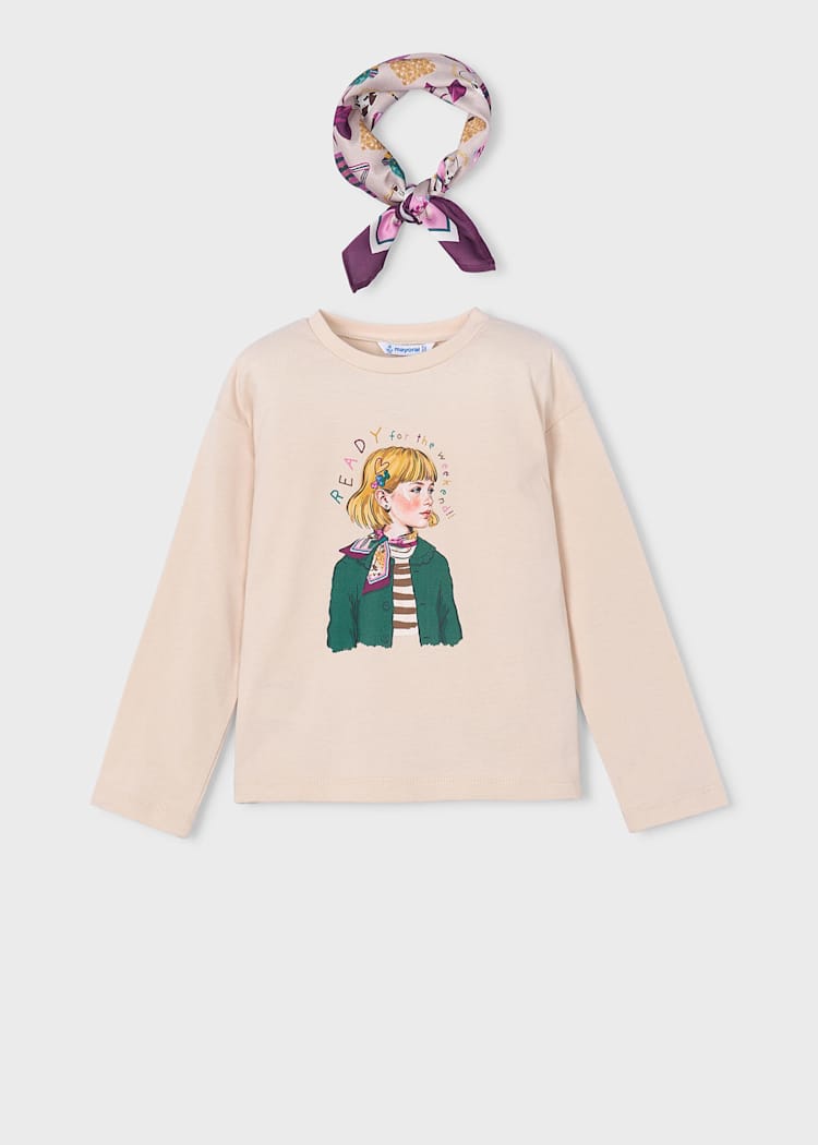 Girls' Cotton Floral Printed T-Shirt