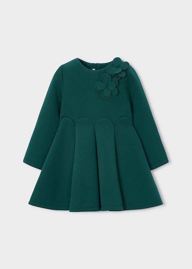 Girls' Cotton Pinafore Printed Velvet Dress