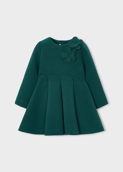 Girls' Cotton Pinafore Printed Velvet Dress