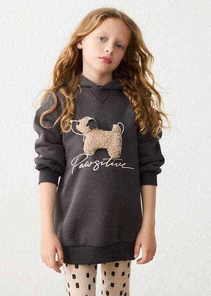 Girls' Cotton Pinafore Printed Velvet Dress