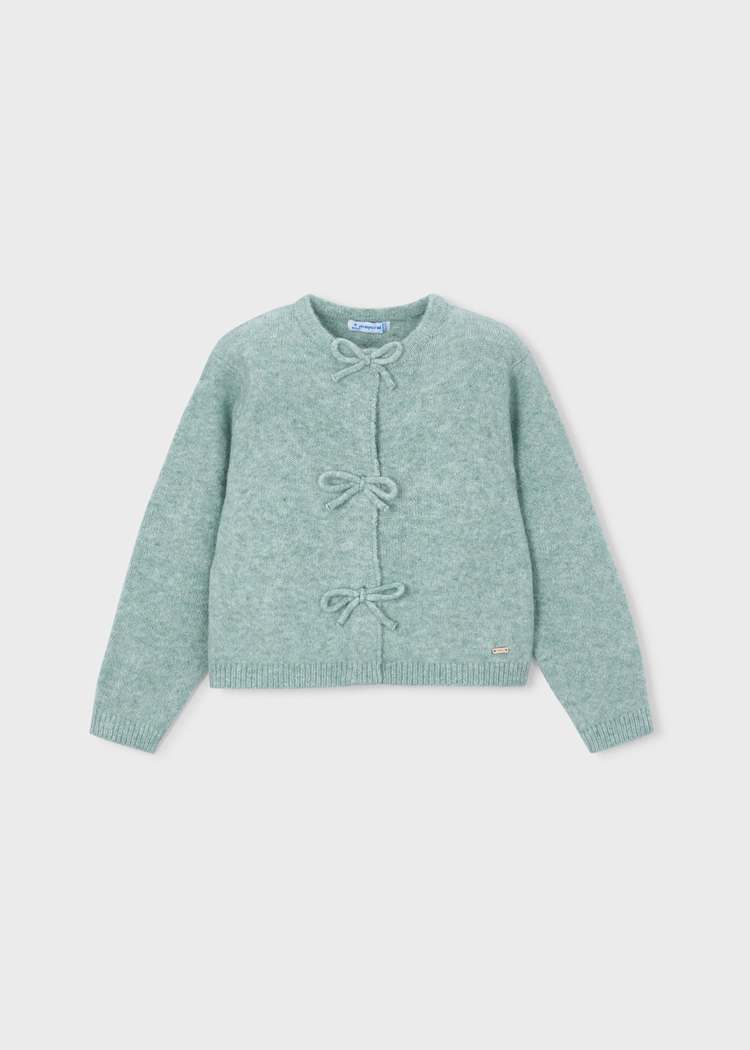 Girls' Floral Knit Cardigan