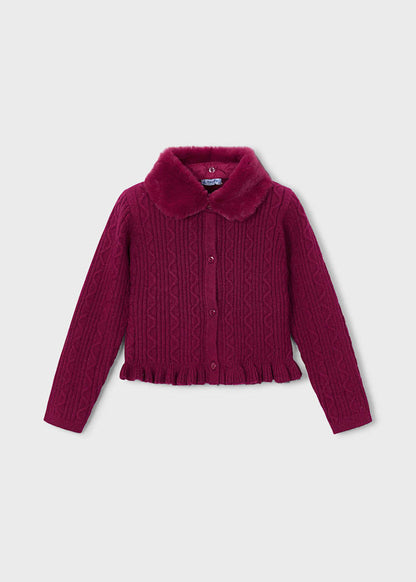 Girls' Floral Knit Cardigan