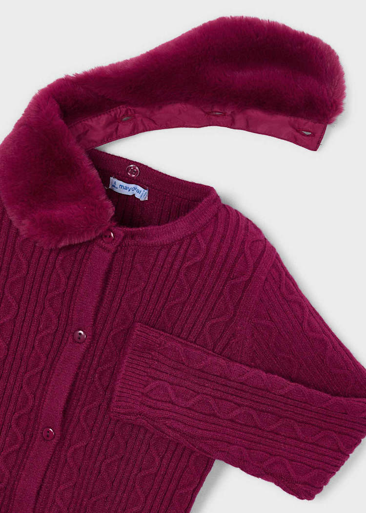Girls' Floral Knit Cardigan