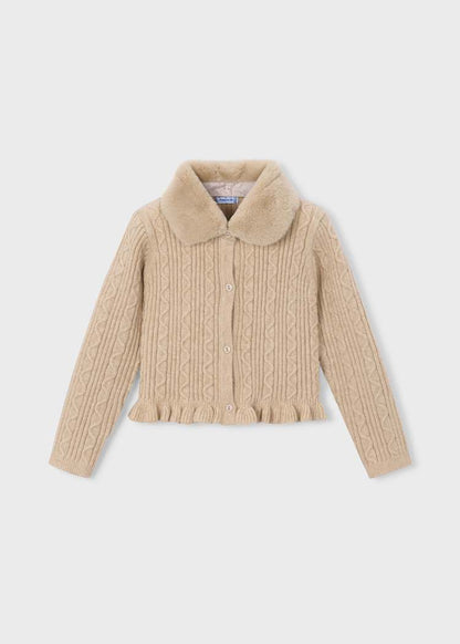 Girls' Floral Knit Cardigan