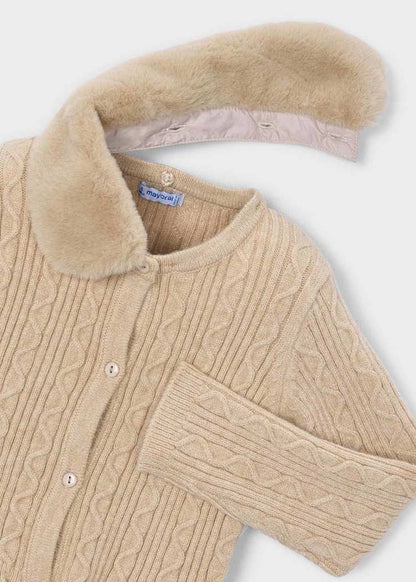 Girls' Floral Knit Cardigan