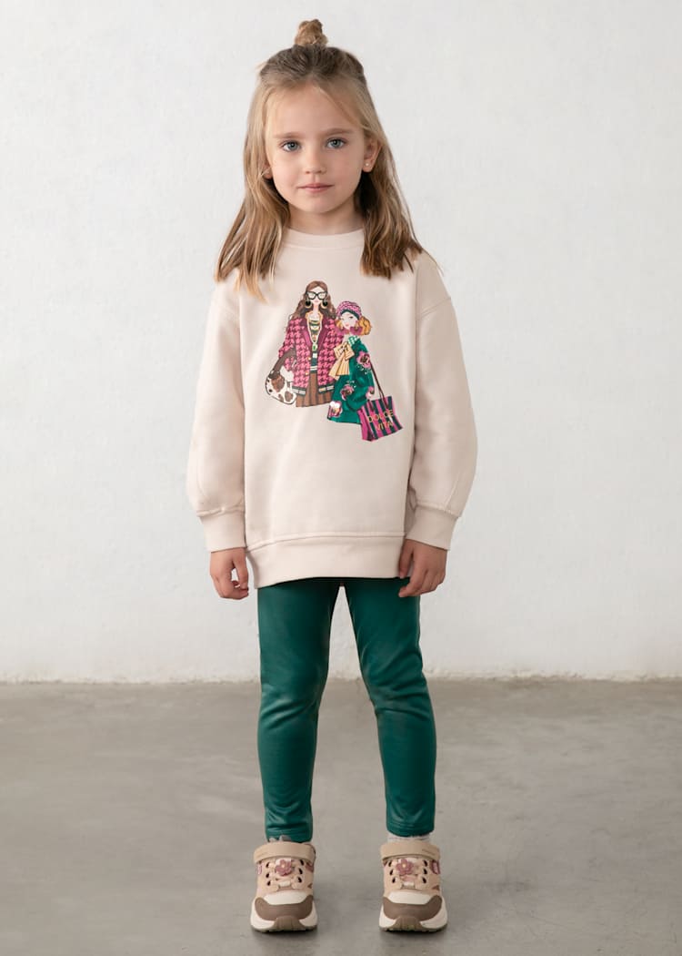 Girls' Cotton Floral Printed Top & Trousers Set