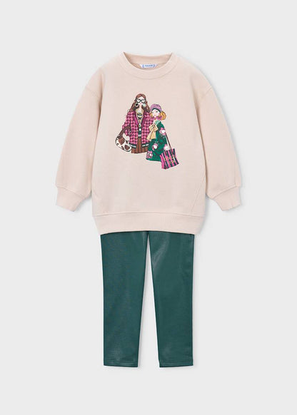 Girls' Cotton Floral Printed Top & Trousers Set