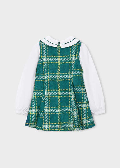 Girls' Cotton Pinafore Printed Velvet Dress