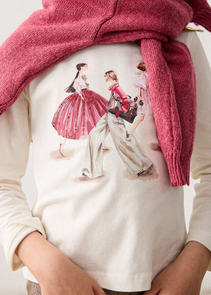 Girls' Cotton Floral Printed T-Shirt