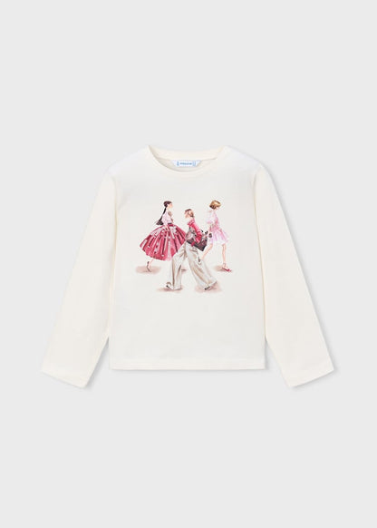 Girls' Cotton Floral Printed T-Shirt