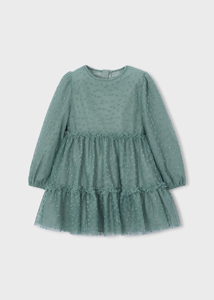 Girls' Cotton Pinafore Printed Velvet Dress