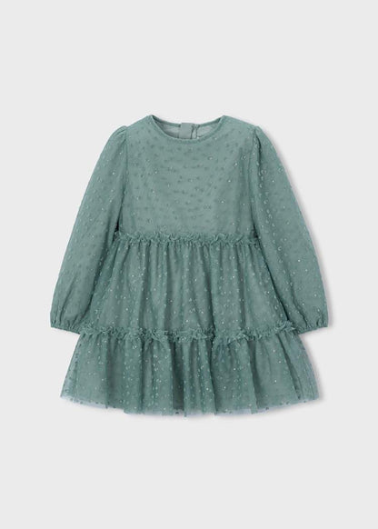Girls' Cotton Pinafore Printed Velvet Dress