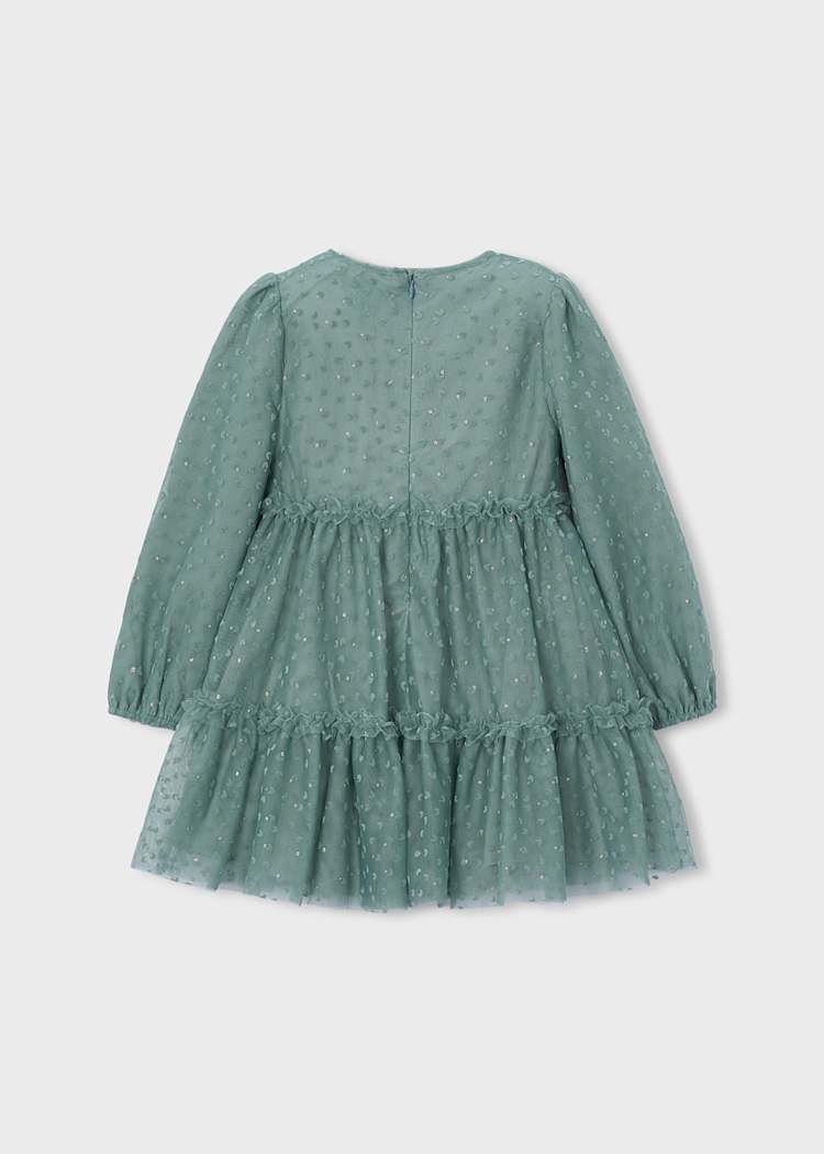 Girls' Cotton Pinafore Printed Velvet Dress
