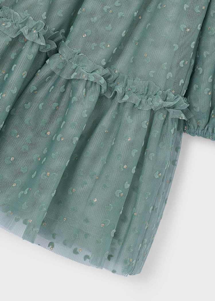 Girls' Cotton Pinafore Printed Velvet Dress