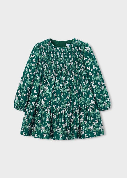 Girls' Cotton Pinafore Printed Velvet Dress
