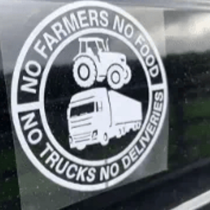 Auto-Vinyl-Aufkleber: Keine Bauern, kein Essen – keine LKW, keine Lieferungen